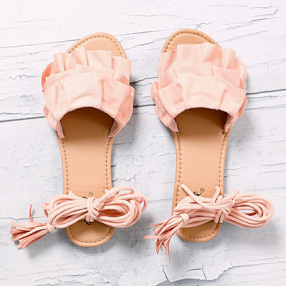 Blush Ruffled Sandal